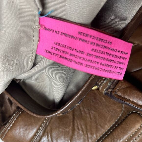 Vintage leather brown juicy Couture large satchel frame top crush lock . - Picture 16 of 16